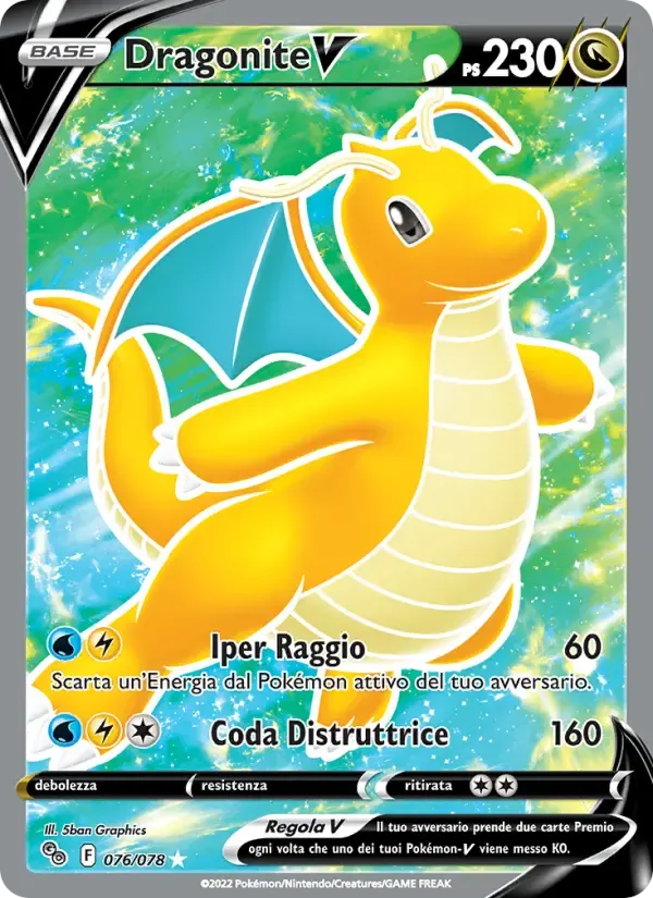 Dragonite V — Pokémon GO 76 Italian Pokémon card