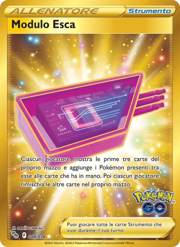 Modulo Esca — Pokémon GO 88 Italian Pokémon card