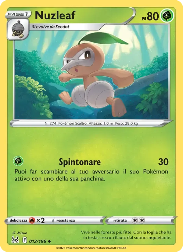 Nuzleaf — Origine Perduta 12 Italian Pokémon card