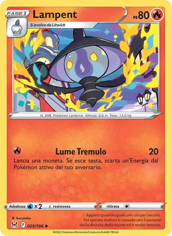 Lampent — Origine Perduta 25 Italian Pokémon card