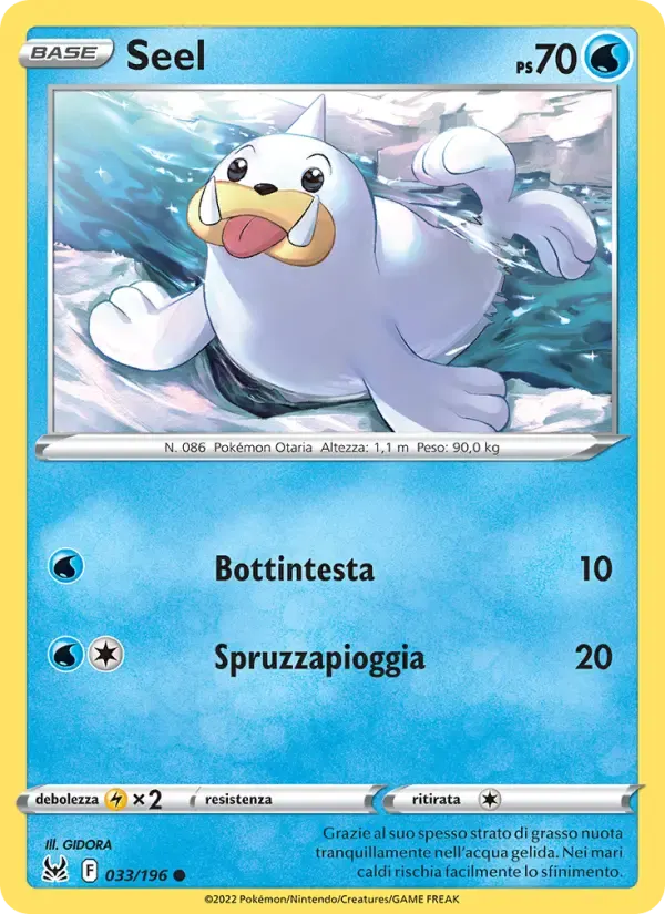 Seel — Origine Perduta 33 Italian Pokémon card