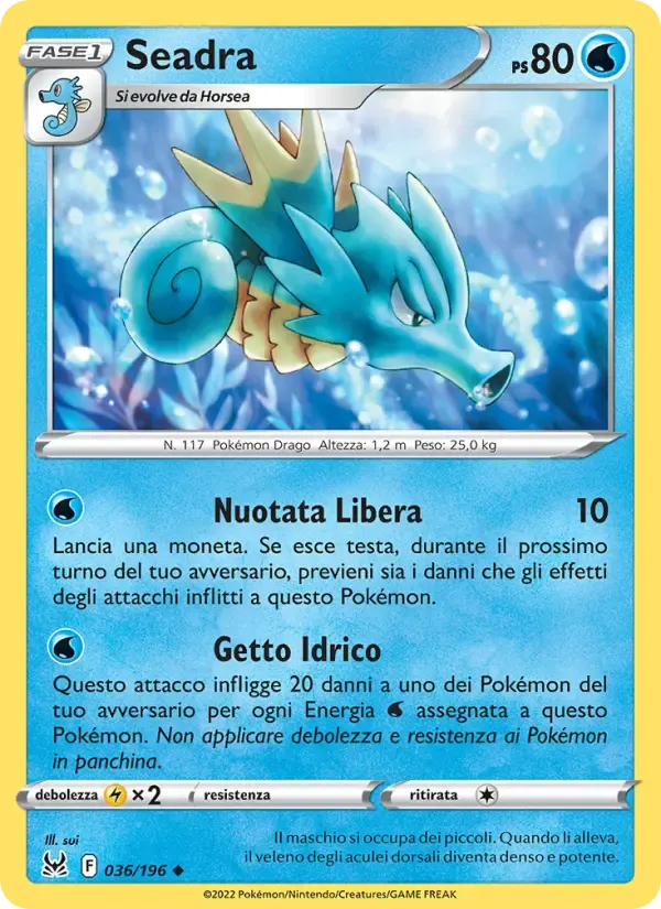 Seadra — Origine Perduta 36 Italian Pokémon card