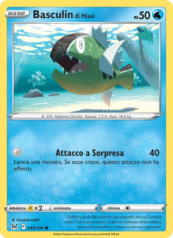 Basculin di Hisui — Origine Perduta 44 Italian Pokémon card