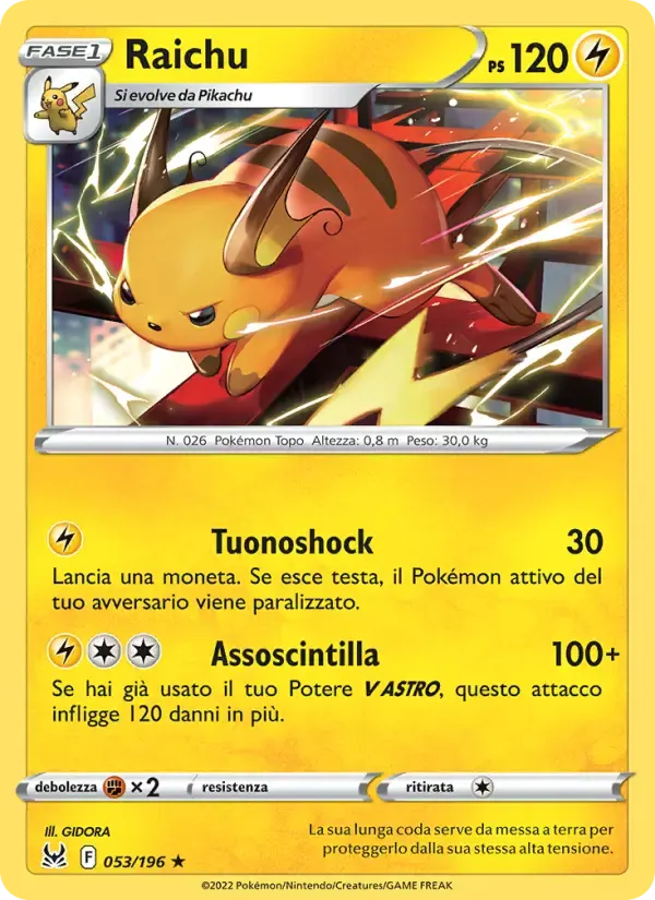 Raichu — Origine Perduta 53 Italian Pokémon card