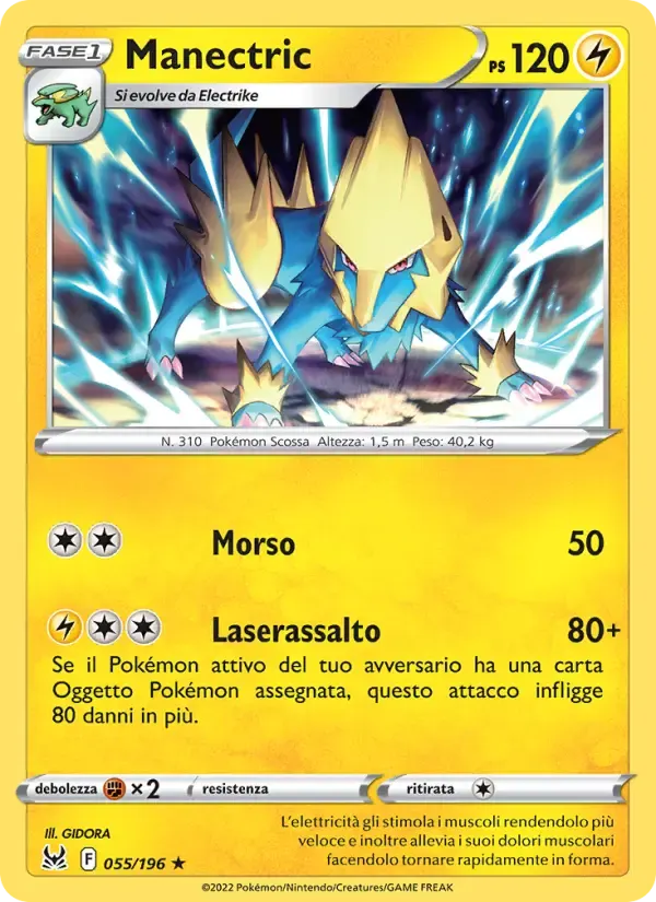 Manectric — Origine Perduta 55 Italian Pokémon card