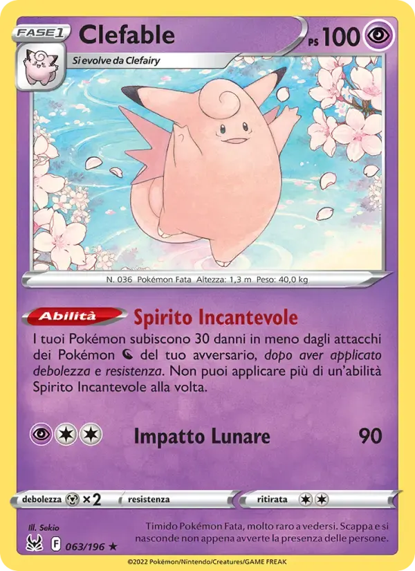 Clefable — Origine Perduta 63 Italian Pokémon card