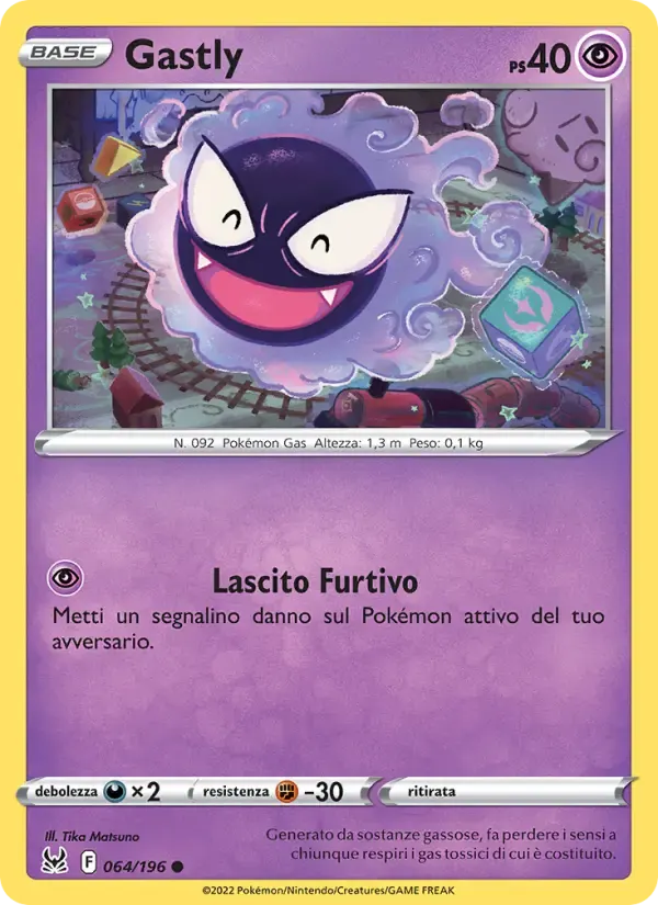 Gastly — Origine Perduta 64 Italian Pokémon card
