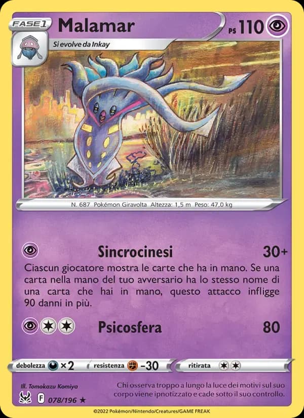 Malamar — Origine Perduta 78 Italian Pokémon card