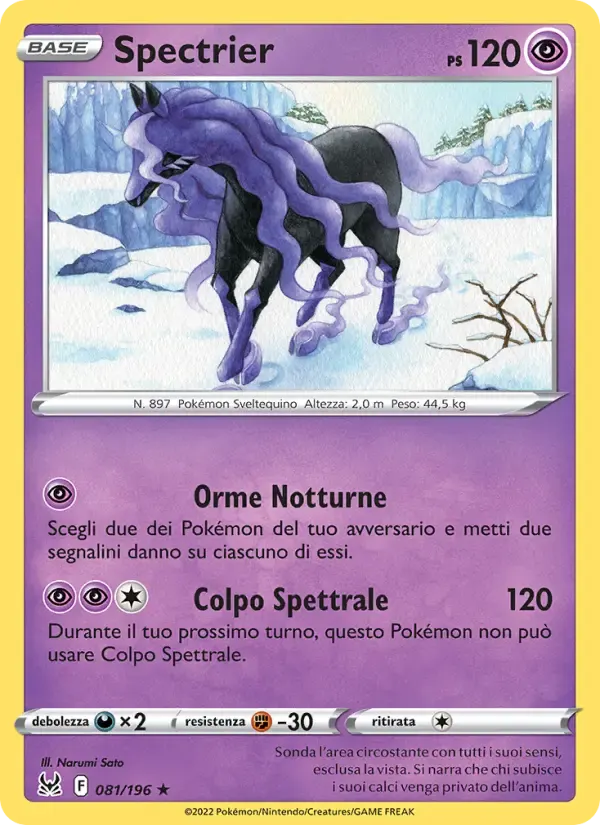 Spectrier — Origine Perduta 81 Italian Pokémon card