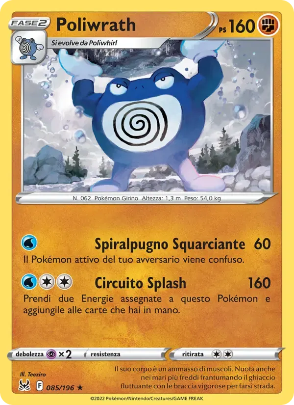 Poliwrath — Origine Perduta 85 Italian Pokémon card