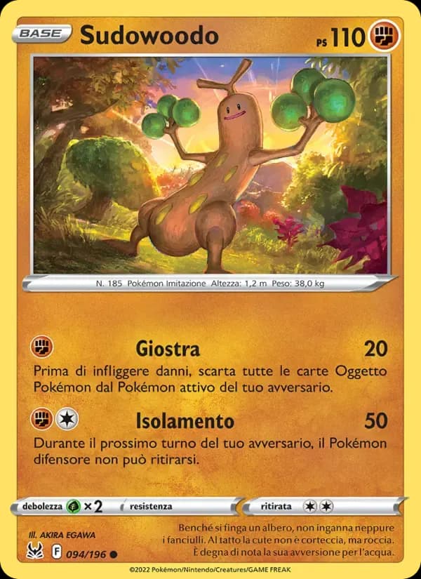 Sudowoodo — Origine Perduta 94 Italian Pokémon card