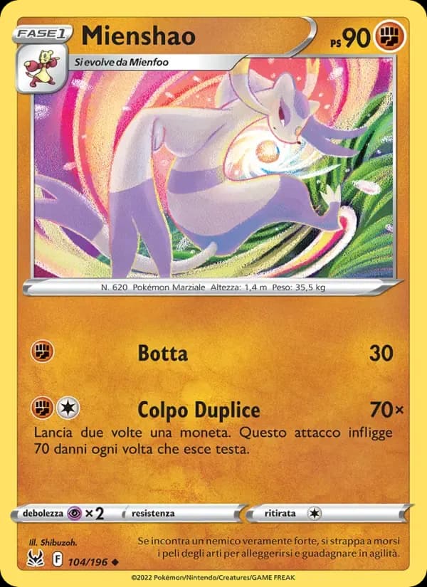 Mienshao — Origine Perduta 104 Italian Pokémon card