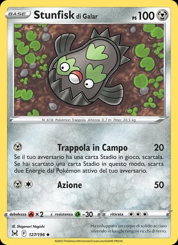Stunfisk di Galar — Origine Perduta 127 Italian Pokémon card