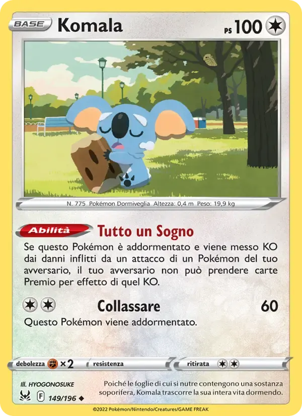 Komala — Origine Perduta 149 Italian Pokémon card