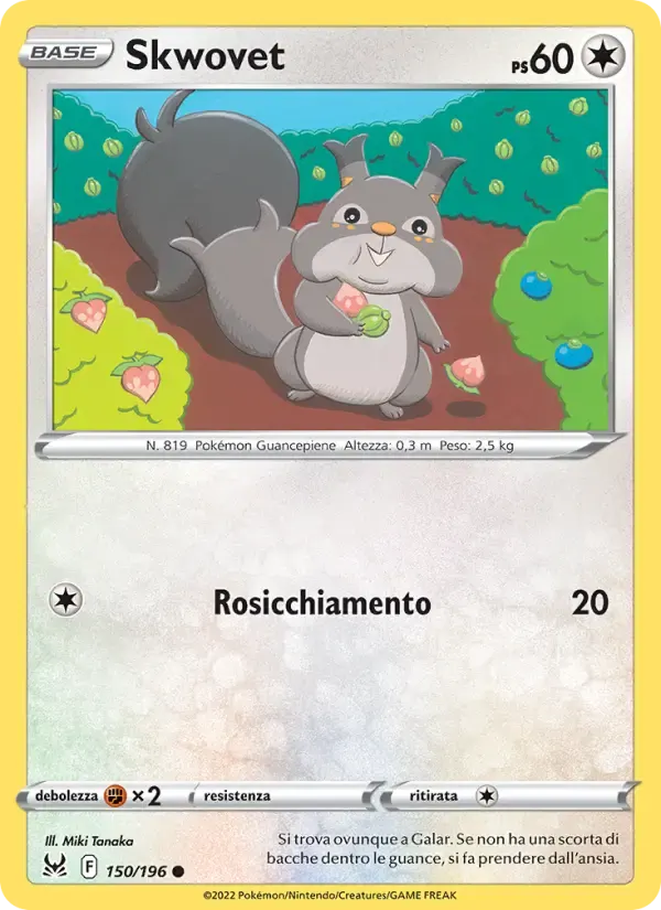 Skwovet — Origine Perduta 150 Italian Pokémon card