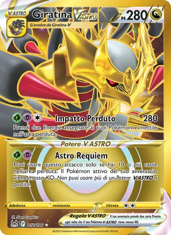 Giratina V ASTRO — Origine Perduta 212 Italian Pokémon card