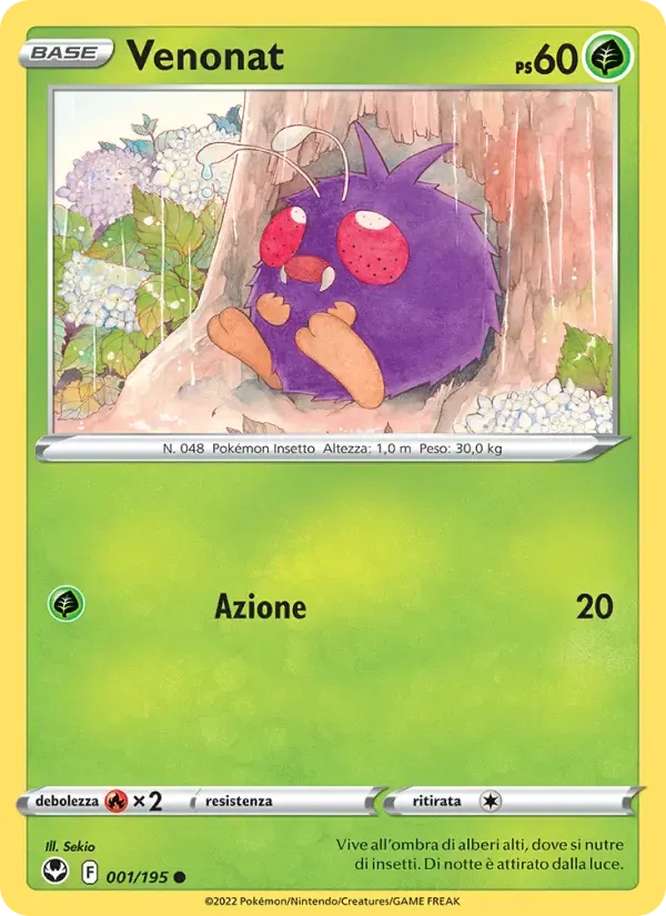 Venonat — Tempesta Argentata 1 Italian Pokémon card
