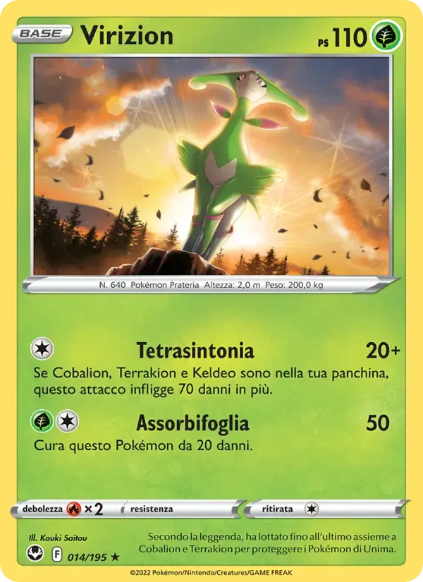 Virizion — Tempesta Argentata 14 Italian Pokémon card