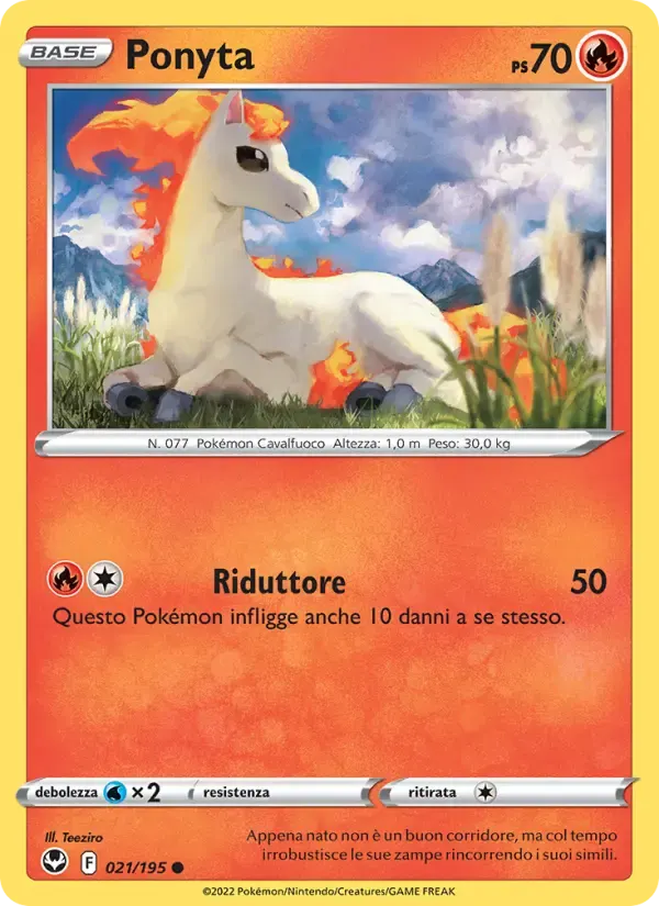 Ponyta — Tempesta Argentata 21 Italian Pokémon card