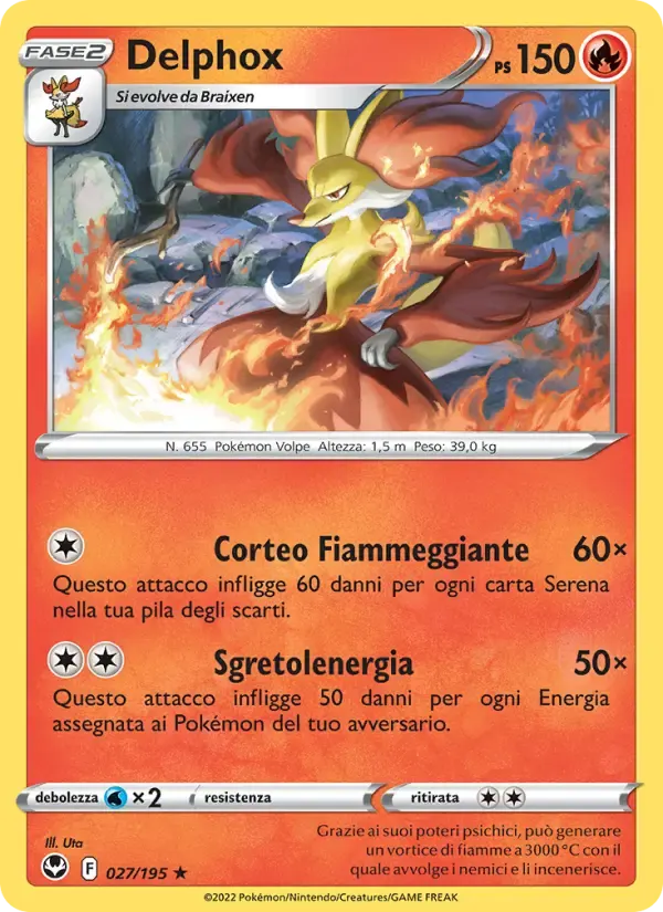 Delphox — Tempesta Argentata 27 Italian Pokémon card