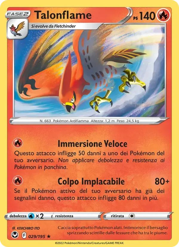 Talonflame — Tempesta Argentata 29 Italian Pokémon card