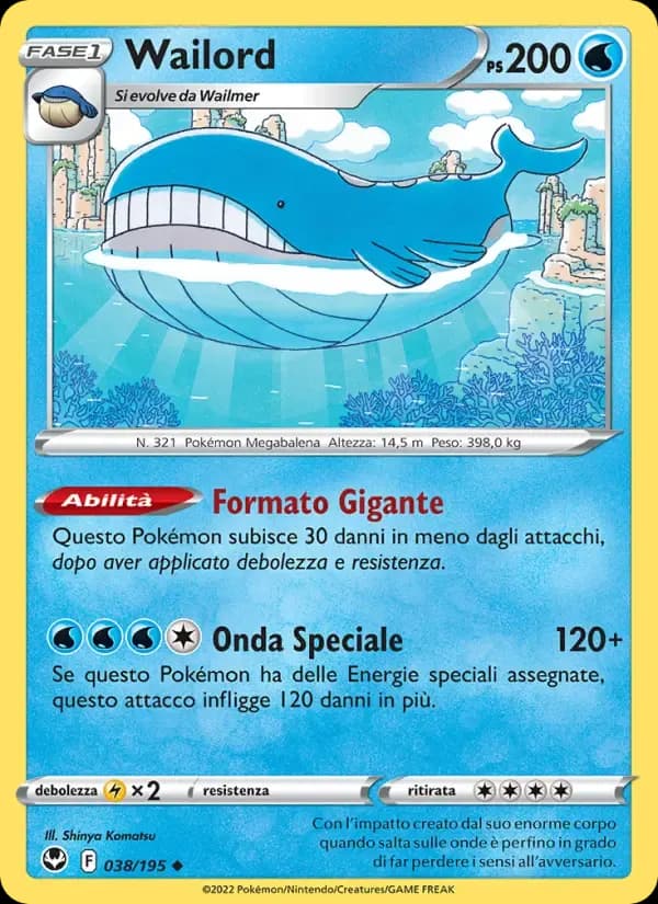 Wailord — Tempesta Argentata 38 Italian Pokémon card
