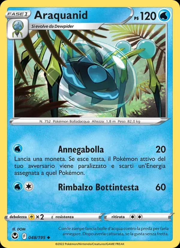 Araquanid — Tempesta Argentata 48 Italian Pokémon card