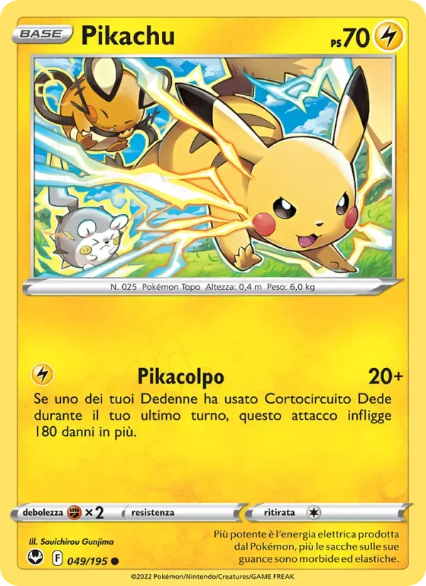 Pikachu — Tempesta Argentata 49 Italian Pokémon card