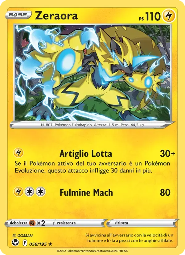 Zeraora — Tempesta Argentata 56 Italian Pokémon card
