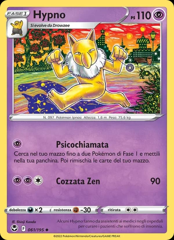 Hypno — Tempesta Argentata 61 Italian Pokémon card