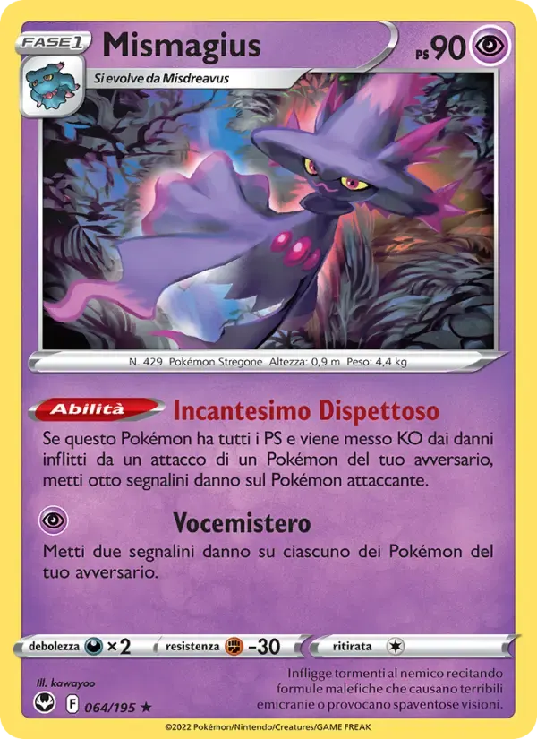 Mismagius — Tempesta Argentata 64 Italian Pokémon card