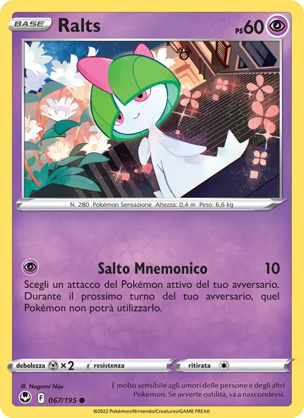 Ralts — Tempesta Argentata 67 Italian Pokémon card