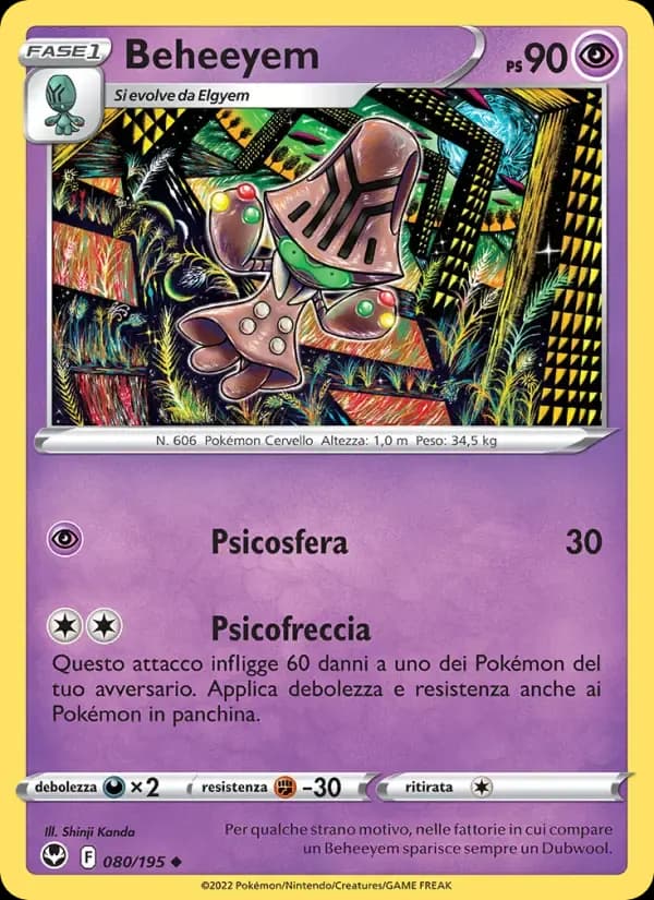 Beheeyem — Tempesta Argentata 80 Italian Pokémon card