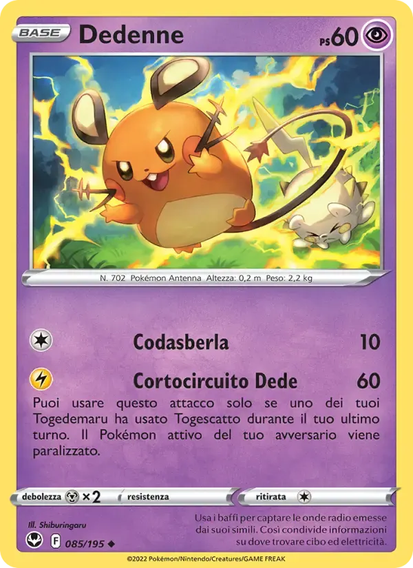 Dedenne — Tempesta Argentata 85 Italian Pokémon card