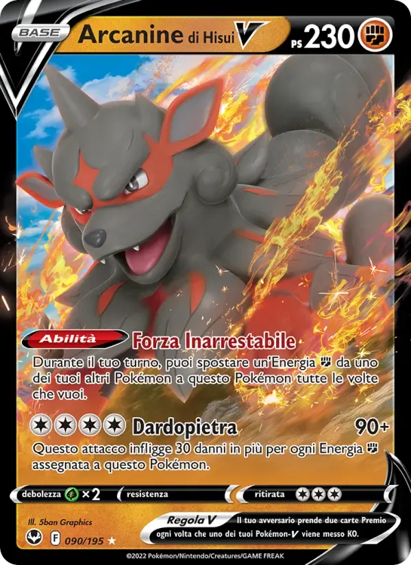 Arcanine di Hisui V — Tempesta Argentata 90 Italian Pokémon card