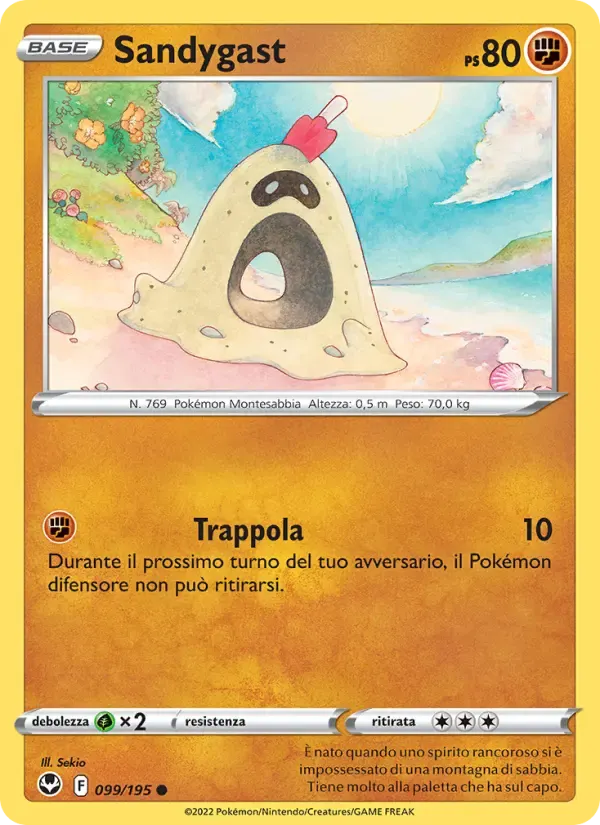 Sandygast — Tempesta Argentata 99 Italian Pokémon card