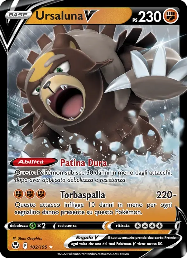 Ursaluna V — Tempesta Argentata 102 Italian Pokémon card