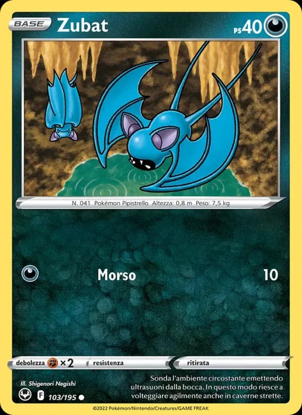 Zubat — Tempesta Argentata 103 Italian Pokémon card