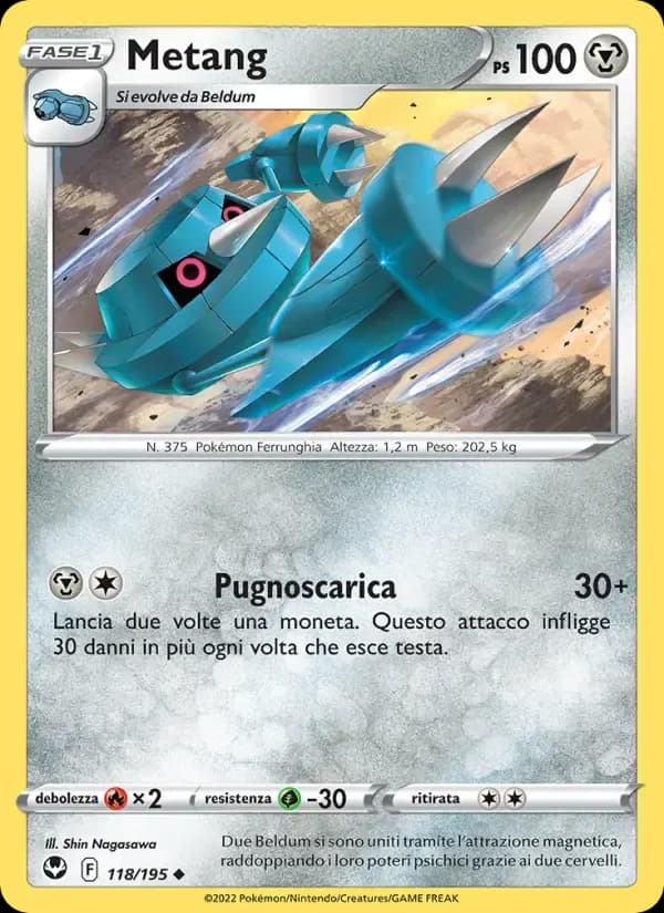 Metang — Tempesta Argentata 118 Italian Pokémon card