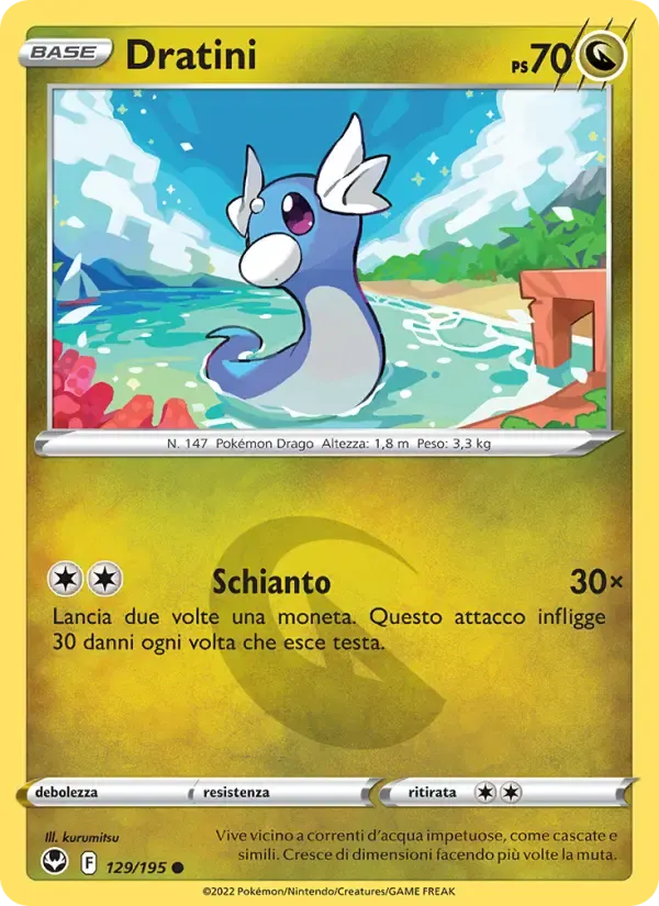 Dratini — Tempesta Argentata 129 Italian Pokémon card