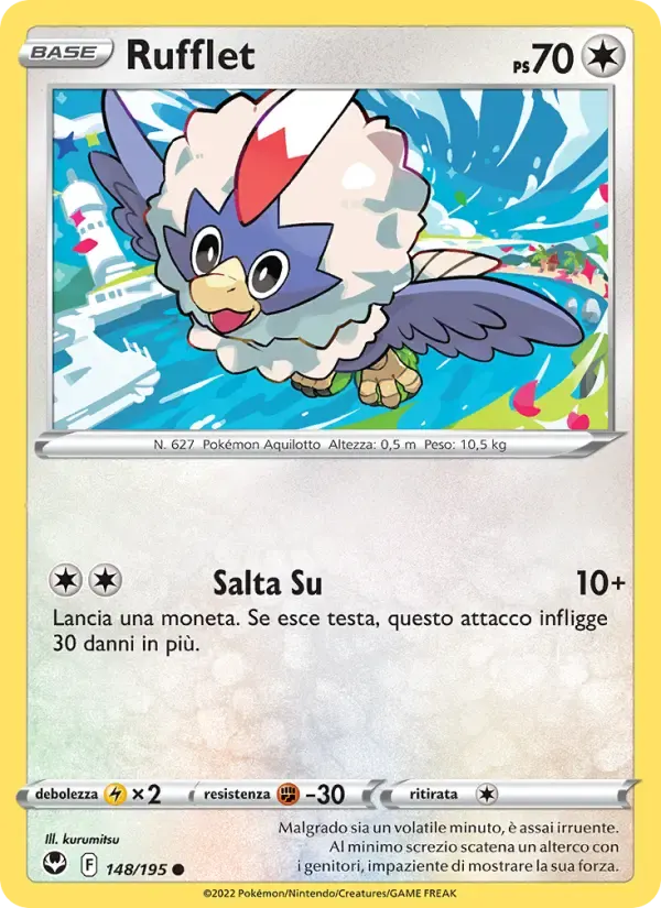 Rufflet — Tempesta Argentata 148 Italian Pokémon card