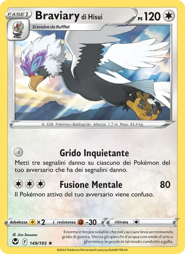 Braviary di Hisui — Tempesta Argentata 149 Italian Pokémon card