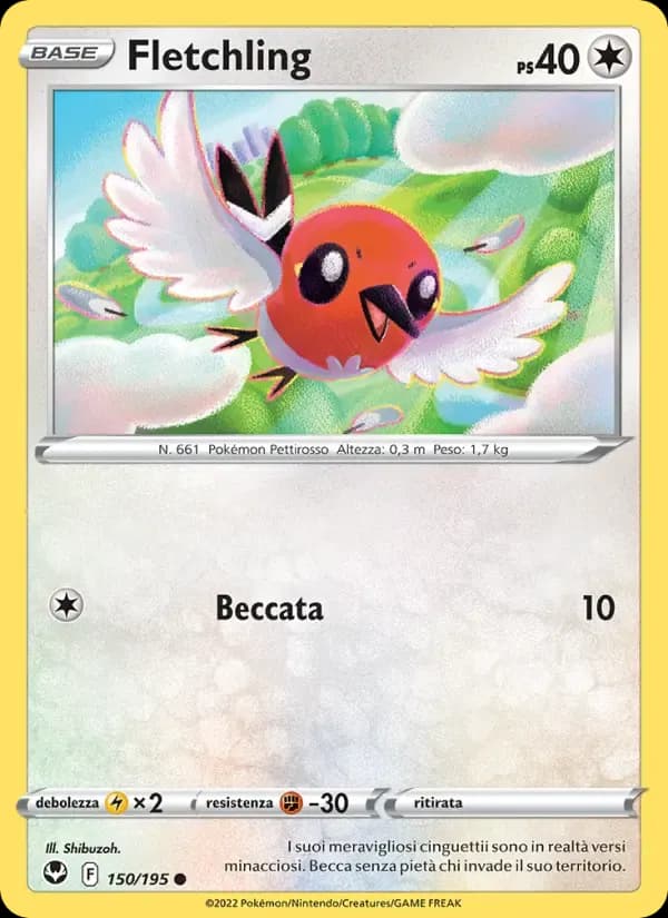 Fletchling — Tempesta Argentata 150 Italian Pokémon card