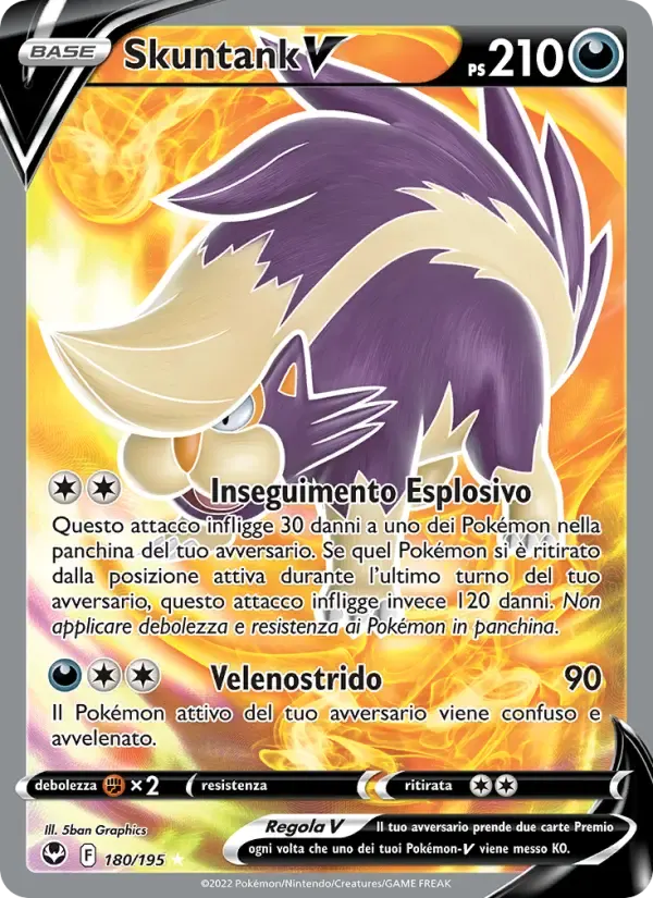 Skuntank V — Tempesta Argentata 180 Italian Pokémon card