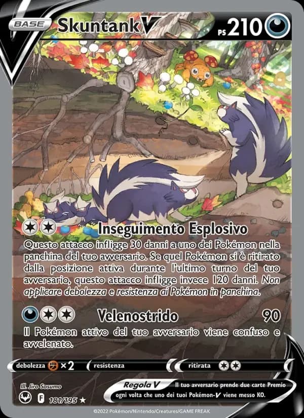 Skuntank V — Tempesta Argentata 181 Italian Pokémon card