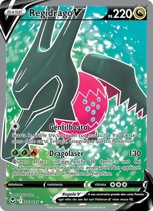 Regidrago V — Tempesta Argentata 183 Italian Pokémon card