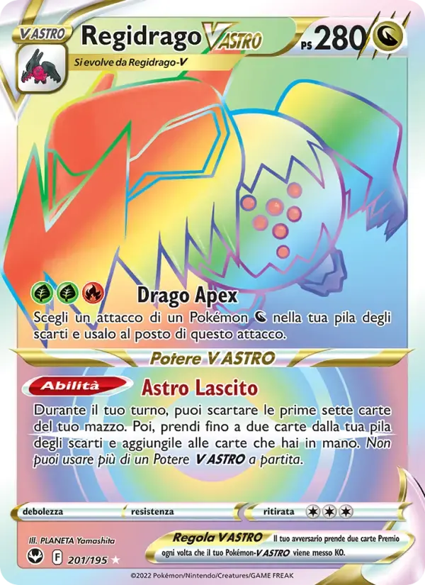 Regidrago V ASTRO — Tempesta Argentata 201 Italian Pokémon card