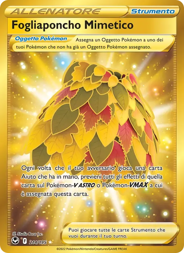 Fogliaponcho Mimetico — Tempesta Argentata 214 Italian Pokémon card