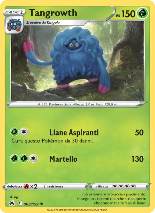 Tangrowth — Zenit Regale 5 Italian Pokémon card