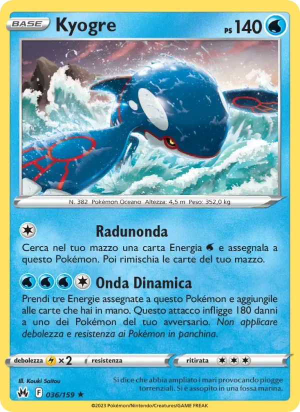 Kyogre — Zenit Regale 36 Italian Pokémon card